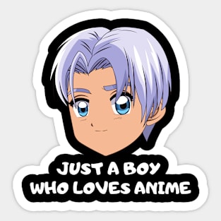 Just A Boy Who Loves Anime Japanese Gift Sticker